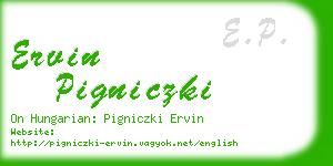 ervin pigniczki business card